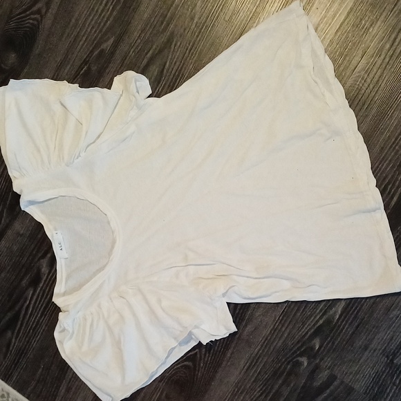 A.L.C. flutter sleeve scoop t-shirt white small - Picture 10 of 14